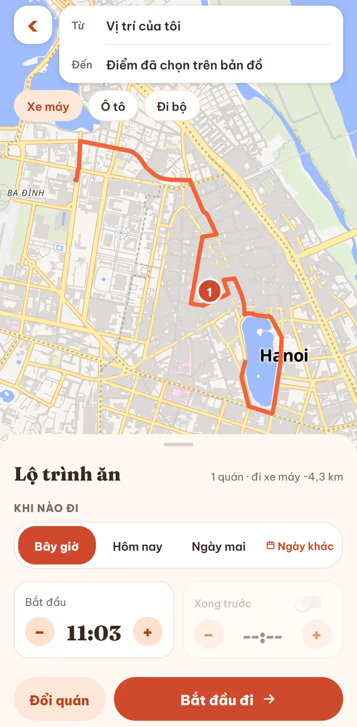 Màn Lộ trình ăn